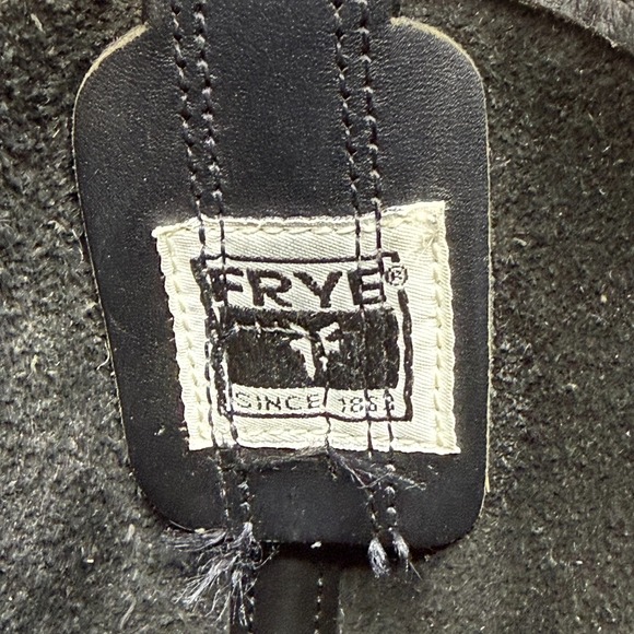 FRYE Harness Biker Boots Womens 8.5 M Black Leather Square Toe - Picture 12 of 12